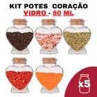 Kit Potes de Temperos e Condimentos Tipo Coração 80ml