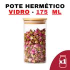 Kit Potes de Vidro Herméticos com Tampa de Bambu 175ml