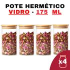 Kit Potes de Vidro Herméticos com Tampa de Bambu 175ml