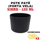 Kit Potes de Vidro Jateado Patê Preto C/ Tampa 120ml - Patê - Whisky - Velas - Gourmet - Decoração- Degustação - Senhora Madeira