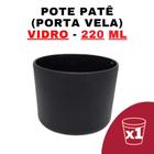 Kit Potes De Vidro Jateado Patê Preto Tampa 220Ml