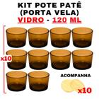 Kit Potes De Vidro Patê Ambar C/Tampa 120Ml