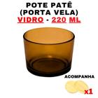 Kit Potes De Vidro Patê Ambar Translúcido C/Tampa 220Ml