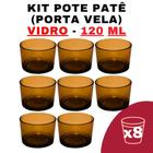 Kit Potes De Vidro Patê Ambar Translúcido S/ Tampa 120Ml