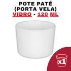 Kit Potes de Vidro Patê Jateado Branco S/ Tampa 120 Ml - Patê - Whisky - Velas - Gourmet - Decoração- Degustação