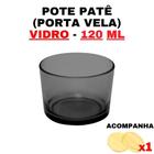 Kit Potes de Vidro Patê Preto Translucido C/Tampa 120ml - Patê - Whisky - Velas - Gourmet - Decoração- Degustação