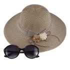 Kit Praia, Chapéu De Palha Feminino E Oculos de Sol E Piscina