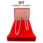 Kit Prata 925 Masculina 60Cm + Pulseira Grumet Italiana