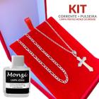 Kit Prata Original 925 Corrente Masculina + Pulseira 3x1