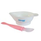 Kit Prato Bowl Com Colher 6m+ Rosa Clingo