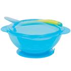 Kit Prato Bowl Com Tampa E Colher Azul Para Bebê 400ml 5230 - Buba