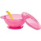 Kit Prato Bowl Com Tampa E Colher Rosa Buba 5230