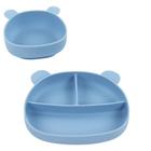 Kit Prato Silicone 3 Divisorias mais bowl Com Ventosa Criança Bebê - ART BABY