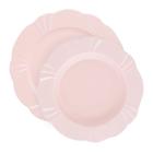 Kit Pratos Rasos e Fundos Soleil Blush Oxford Porcelana 12 Peças