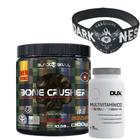 Kit Pré Treino Bone Crusher (300g) Fruit Punch + Multivitamínico + Pulseira de Treino Dark - Black Skull