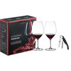 Kit Premium 2 Taças Riedel 995Ml Saca-Rolha Pulltex Clickcut