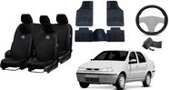 Kit Premium Capa de Couro Siena 06-12 + Tapete + Capa de Volante para Conforto Extra