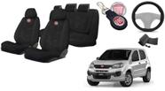 Kit Premium Uno 2012-2018 + Capa Volante + Chaveiro Fiat - Personalizado