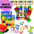 Kit Prenda 30 Bolha de Sabão 30 Massa Modelar 30 Cortador Lembrancinha Festa Aniversário Infantil Brinquedo Atacado