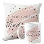 Kit Presente Caneca e Almofada Promovida a Madrinha Dinda