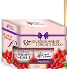 Kit Presente Mães Perfume d Ambiente Morango Champagne 250ml