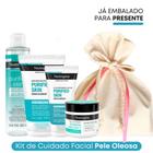 Kit Presente Skin Care: Agua Micelar + Sabonete Purified Skin 60g + Esfoliante + Hidratante 3 em 1 Gel Neutrogena