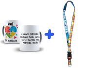 Kit Presente Sou Pai de Autista Com Caneca , Chaveiro e Cordão Puzzle