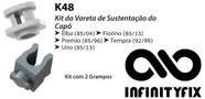 Kit Presilha Grampo da Vareta de Sustentação do Capô - Fiat Uno Elba Tempra Premio Fiorino - K48