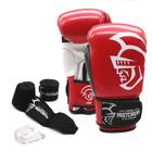Kit Pretorian Boxe Muay Thai Kickboxing Elite Bandagem Bucal