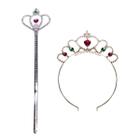 Kit Princesa Com Tiara Coroa + Varinha Dia Das Crianças Mimo