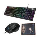 Kit Profissional 3 Em 1 Teclado E Mouse Gamer + Mouse Pad Pc - Onyk