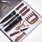 Kit Profissional De Facas Conjunto Completo Para Churrasco Com 8 Peças Antiaderente Fio De Navalha