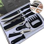 Kit Profissional De Facas Conjunto Completo Para Churrasco Com 8 Peças Antiaderente Fio De Navalha