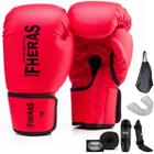 Kit Profissional Fheras Luva Boxe Muay Thai Bandagem Bucal Caneleira E Bolsa