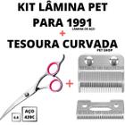 Kit Profissional Tesoura Curvada + Lâmina De Ferro Petshop!!