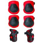 Kit Proteção 6 Peças Patins Skate Bicicleta Vermelho Castela - CASTELA BRASIL