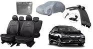 Kit Proteção Capa de Couro Honda City 16-19 + Limpador + Capa de Cobrir