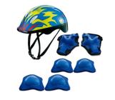 Kit proteção capacete cotoveleiras munhequeiras joelheiras infantil - zippy toys