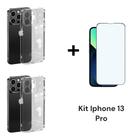 Kit Proteção Com 2UN Capa Anti Impacto + 1UN Película 9D Cerâmica para Iphone 13 PRO