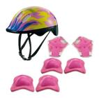 Kit Proteção Infantil Completo Com Capacete Rosa- Zippy Toys