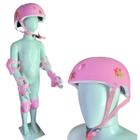 Kit Proteção Infantil Rosa Princesas Zippy Toys Com Capacete Joelheiras Cotoveleiras Munhequeiras