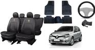 Kit Proteção Interior Clio 12-18: Capa de Couro, Tapete e Volante