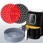 Kit Protetor Air Fryer 1 Forma e 1 Tapete Formato Redondo Silicone