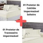 Kit Protetor Colchão Solteiro + Capa Travesseiro Impermeável