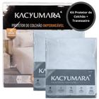 Kit Protetor de Colchão e Travesseiro Impermeável King Kacyumara 100% Algodão