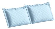 Kit Protetor Para Travesseiro Costurado Microfibra Azul Bebê