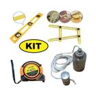 Kit Prumo 400g + Nivel 3 Bolas 50cm + Trena 5m + Esquadro