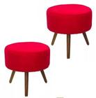 Kit puff helena suede vermelho - tf decor