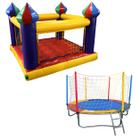 Kit Pula Pula Castelinho Inflável + Cama Elástica Pula Pula Trampolim 2,30m - ROTOPLAY BRINQUEDOS