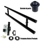 KIT Puxador Porta (SOFT) Aço Inox PRETO EPÓXI + fechadura rolete pivotante PRETO EPÓXI +Batedor/amortecedor porta PRETO EPÓXI